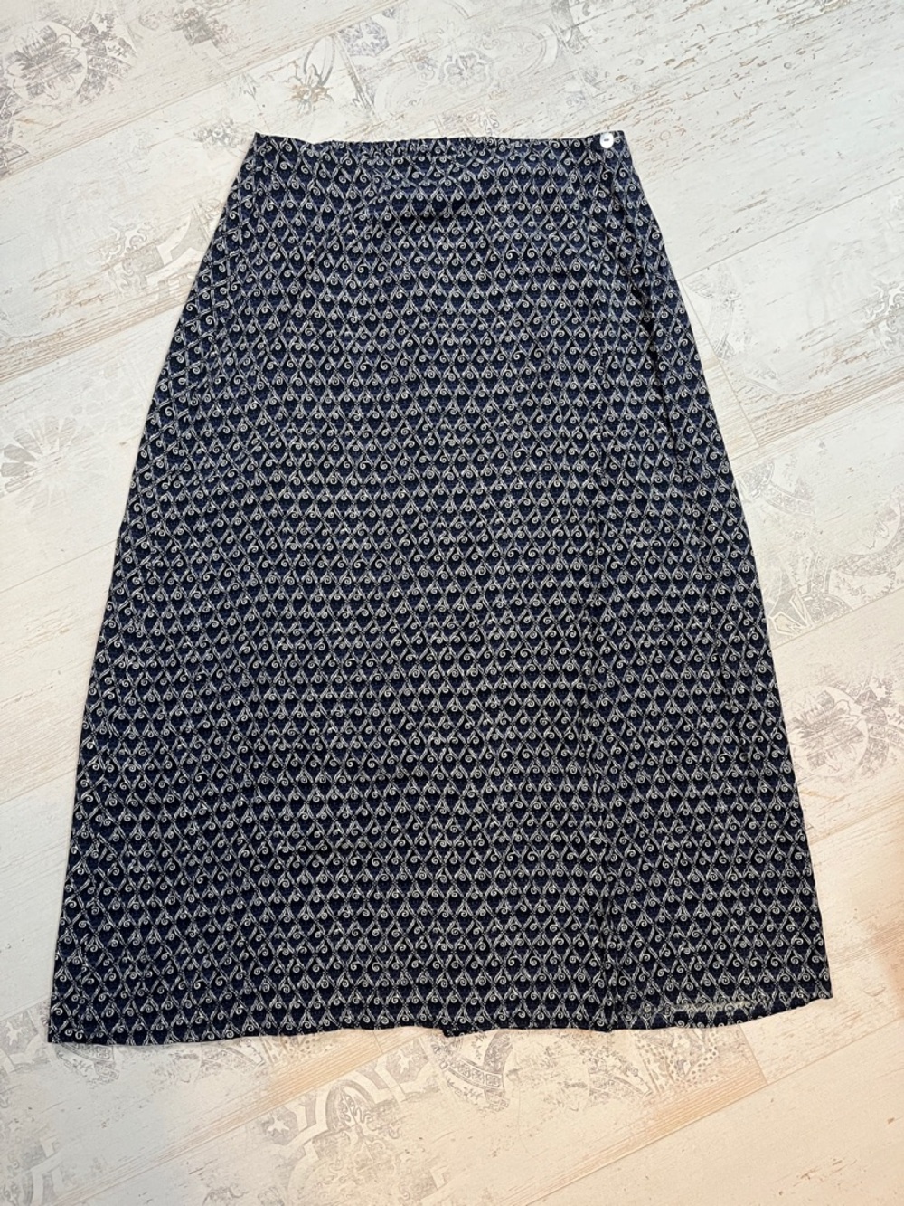 Vintage Woolrich Dark Indigo Pattern Maxi Skirt Size 10